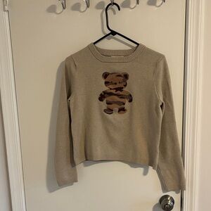 Cynthia Rowley Beige Sweater with Bear Design